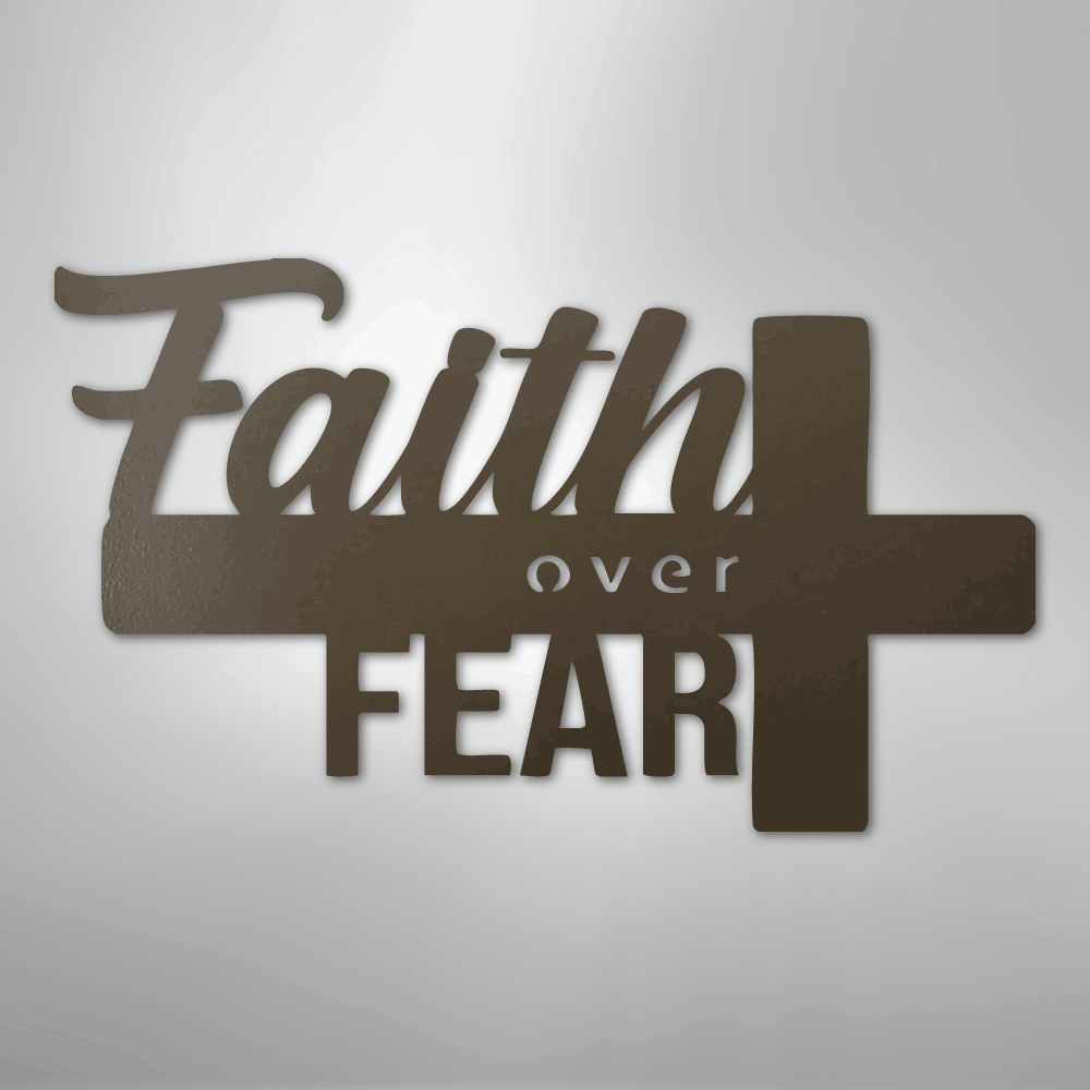My Easy Monogram Steel Sign Stone / 24" Faith Over Fear- Steel Sign