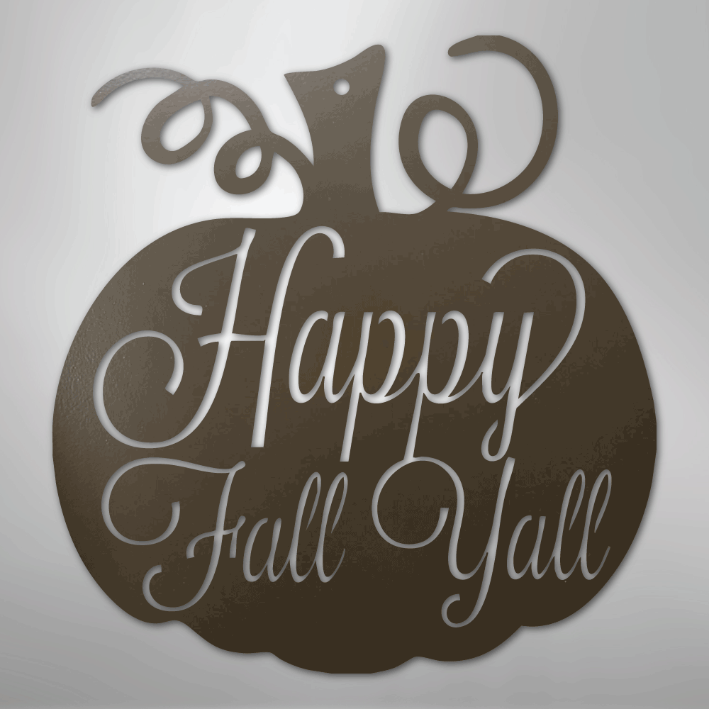 My Easy Monogram Steel Sign Stone / 24" Fall Pumpkin - Steel Sign
