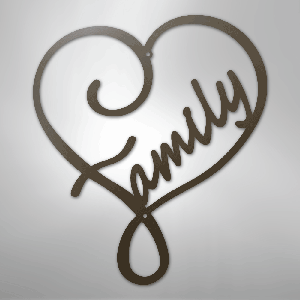 My Easy Monogram Steel Sign Stone / 24" Family Love - Steel Sign