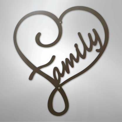 My Easy Monogram Steel Sign Stone / 24" Family Love - Steel Sign