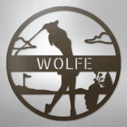 My Easy Monogram Steel Sign Stone / 24" Female Golfer Monogram - Steel Sign