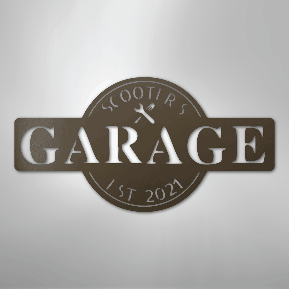 My Easy Monogram Steel Sign Stone / 24" Garage Monogram - Metal Sign