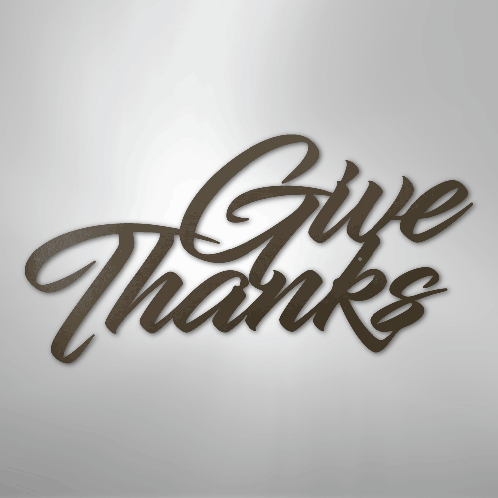 My Easy Monogram Steel Sign Stone / 24" Give Thanks - Steel Sign