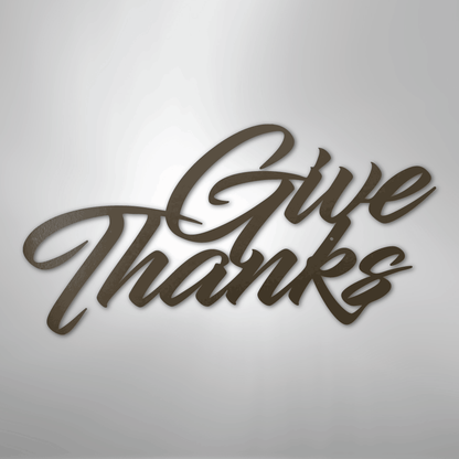 My Easy Monogram Steel Sign Stone / 24" Give Thanks - Steel Sign