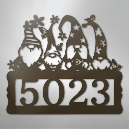 My Easy Monogram Steel Sign Stone / 24" Gnome Address Sign - Steel Sign