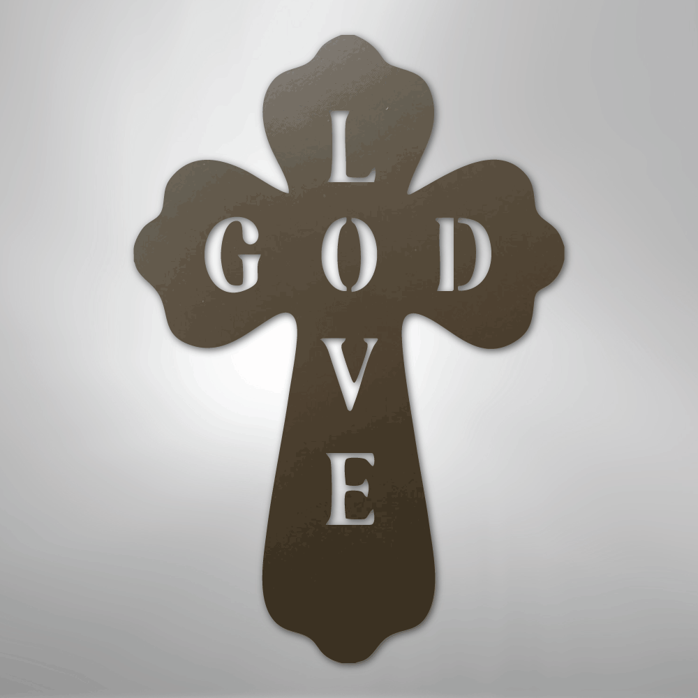 My Easy Monogram Steel Sign Stone / 24" God Love - Steel Sign