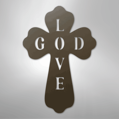 My Easy Monogram Steel Sign Stone / 24" God Love - Steel Sign