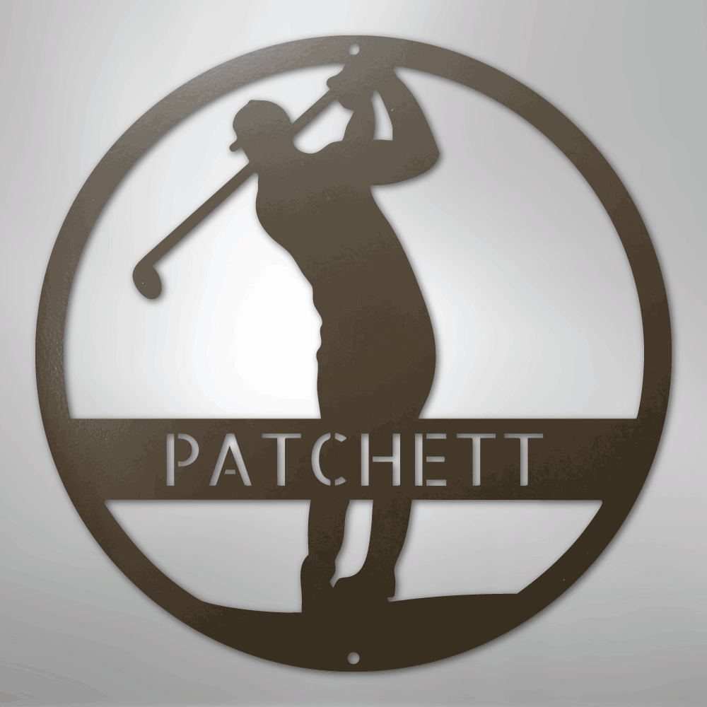 My Easy Monogram Steel Sign Stone / 24" Golfer Monogram - Steel Sign