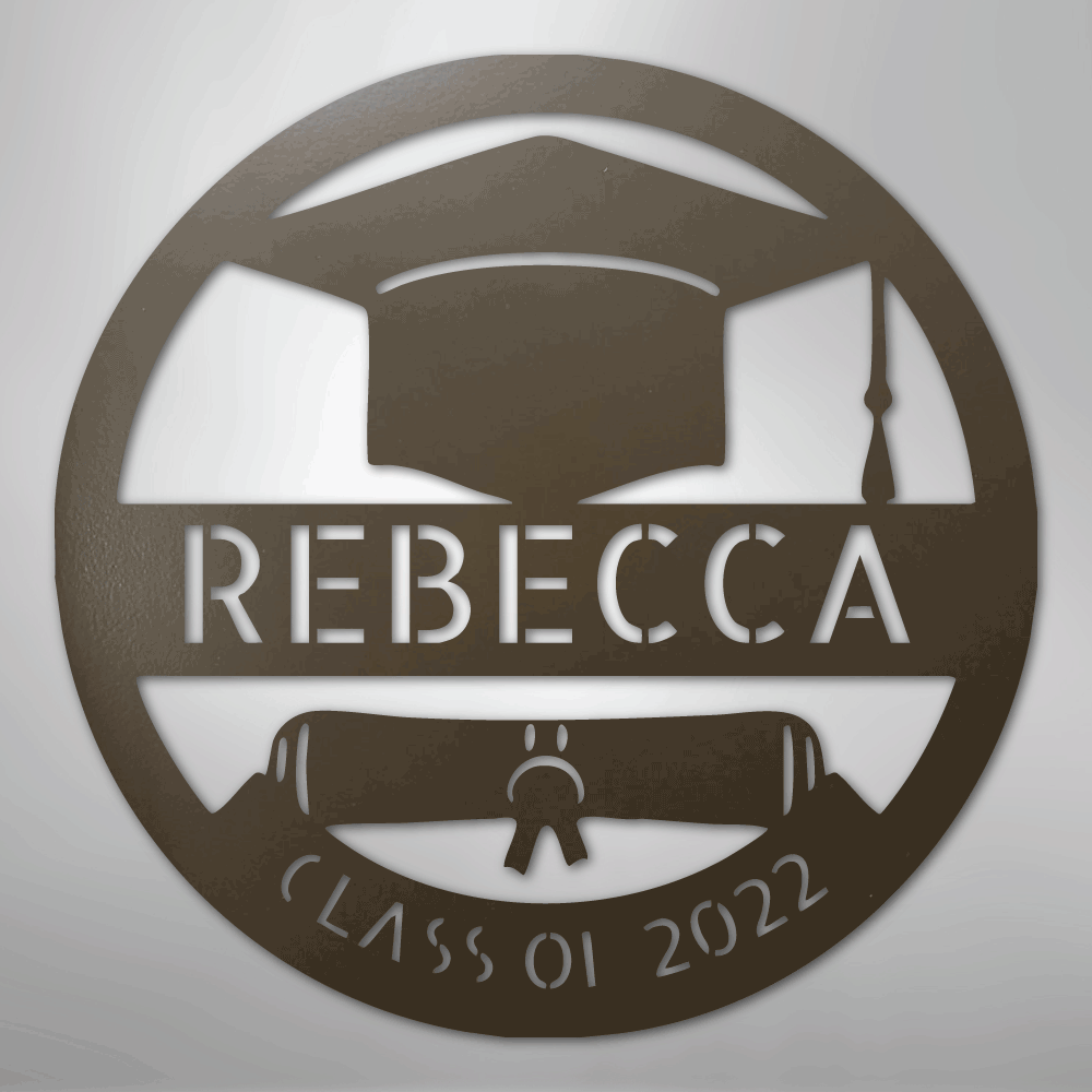 My Easy Monogram Steel Sign Stone / 24" Grad Cap Monogram - Steel Sign
