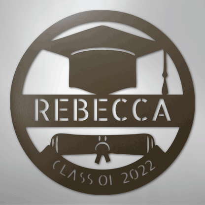 My Easy Monogram Steel Sign Stone / 24" Grad Cap Monogram - Steel Sign