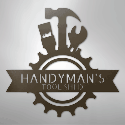 My Easy Monogram Steel Sign Stone / 24" Handyman Shop Monogram - Steel Sign