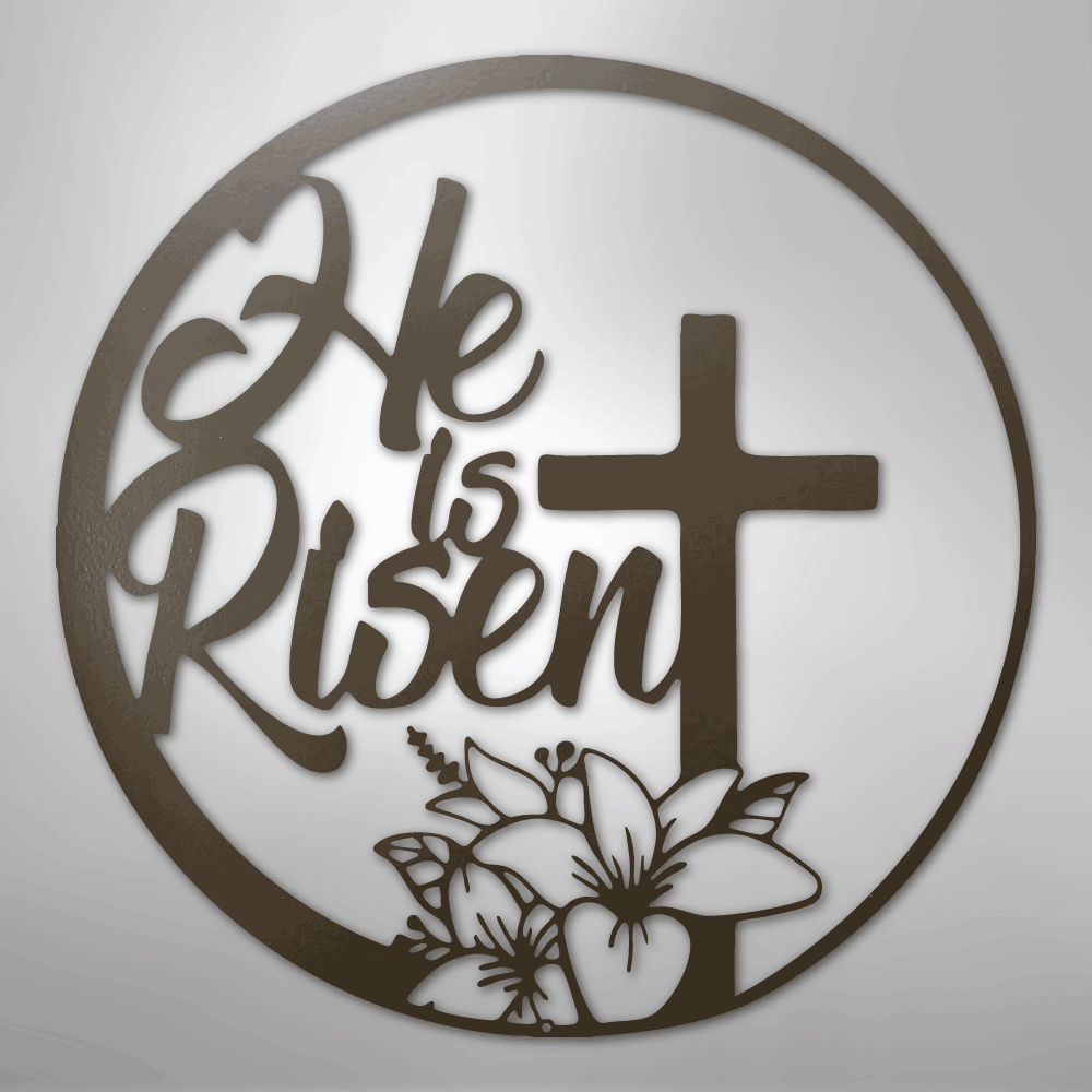 My Easy Monogram Steel Sign Stone / 24" He is Risen - Steel Sign
