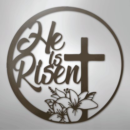 My Easy Monogram Steel Sign Stone / 24" He is Risen - Steel Sign
