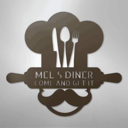 My Easy Monogram Steel Sign Stone / 24" Home Chef Monogram - Steel Sign