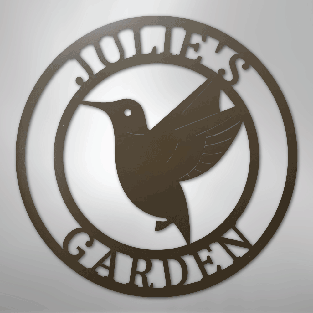 My Easy Monogram Steel Sign Stone / 24" Humming Bird Monogram - Steel Sign