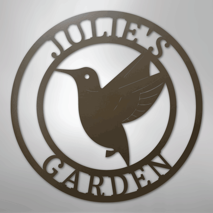 My Easy Monogram Steel Sign Stone / 24" Humming Bird Monogram - Steel Sign