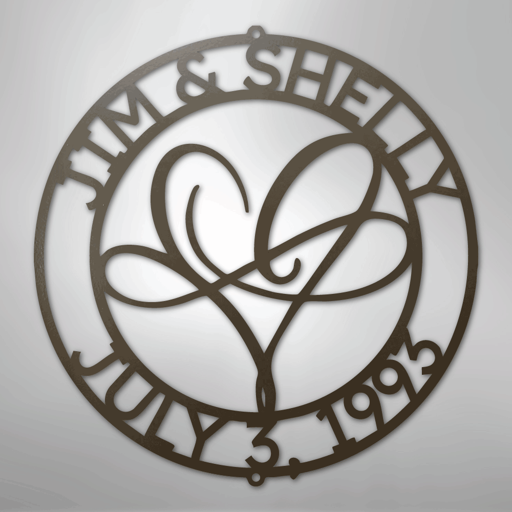 My Easy Monogram Steel Sign Stone / 24" Infinite Love Monogram - Steel Sign