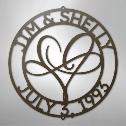 My Easy Monogram Steel Sign Stone / 24" Infinite Love Monogram - Steel Sign
