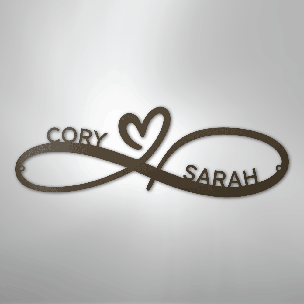 My Easy Monogram Steel Sign Stone / 24" Infinity Couples Monogram - Steel Sign