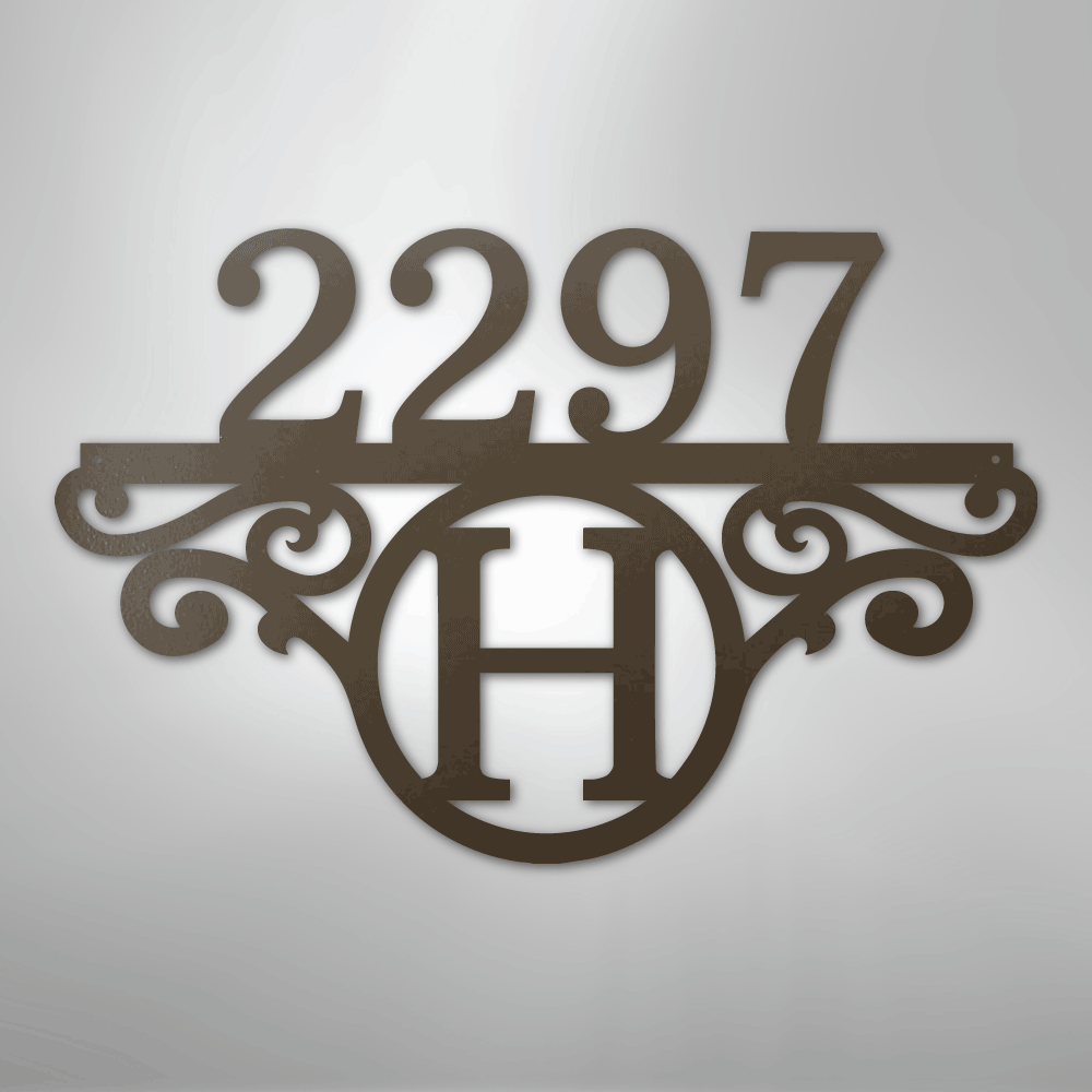 My Easy Monogram Steel Sign Stone / 24" Initial Address Monogram - Steel Sign