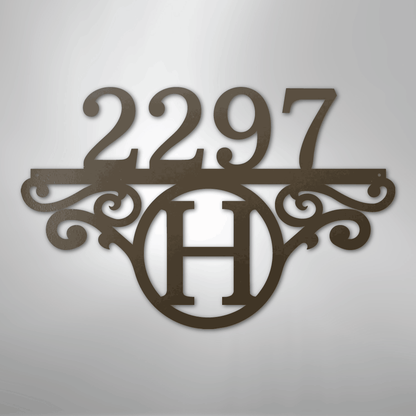 My Easy Monogram Steel Sign Stone / 24" Initial Address Monogram - Steel Sign