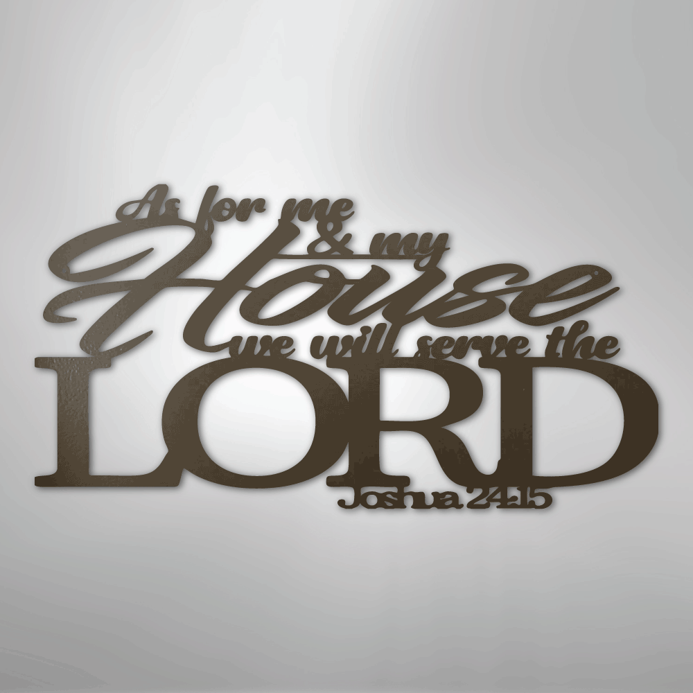 My Easy Monogram Steel Sign Stone / 24" Joshua 24.15 Quote - Steel Sign