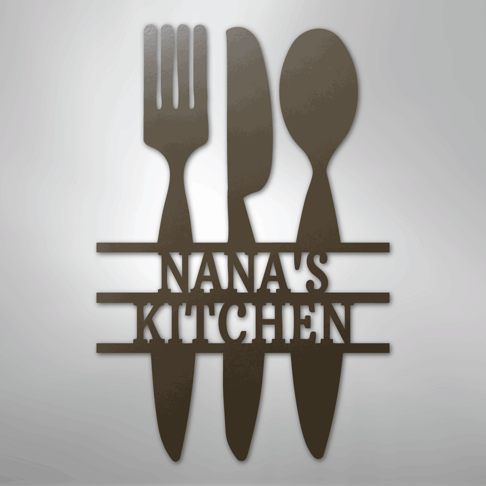 My Easy Monogram Steel Sign Stone / 24" Kitchen Utensil Monogram - Steel Sign