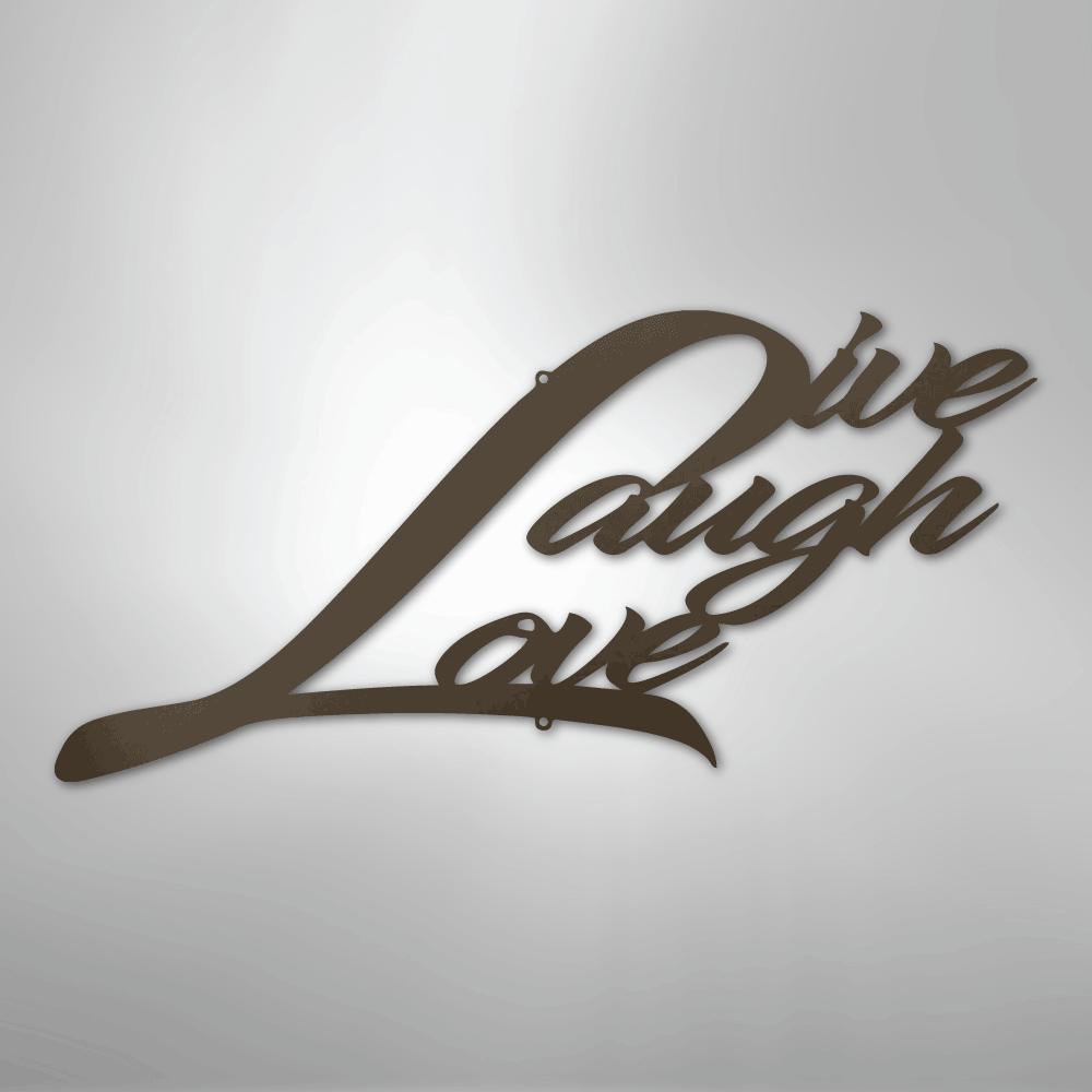My Easy Monogram Steel Sign Stone / 24" Live Laugh Love - Steel Sign