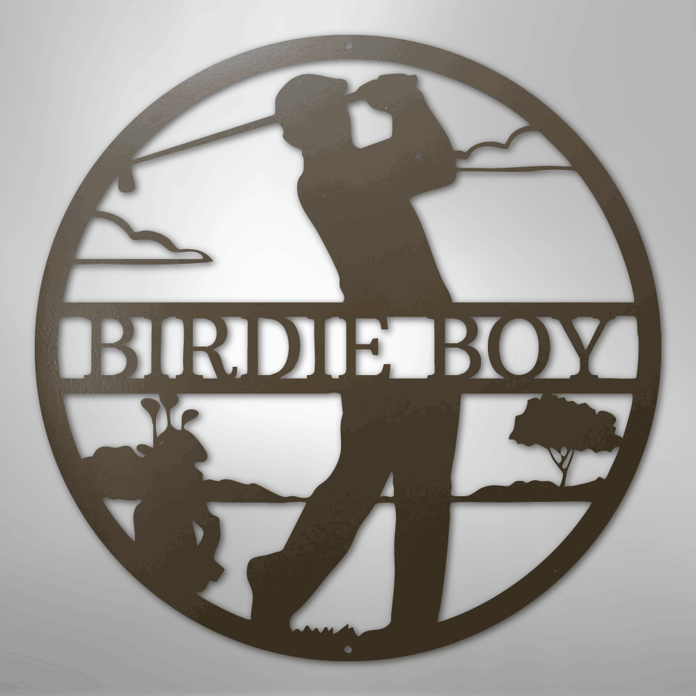 My Easy Monogram Steel Sign Stone / 24" Male Golfer Monogram - Steel Sign
