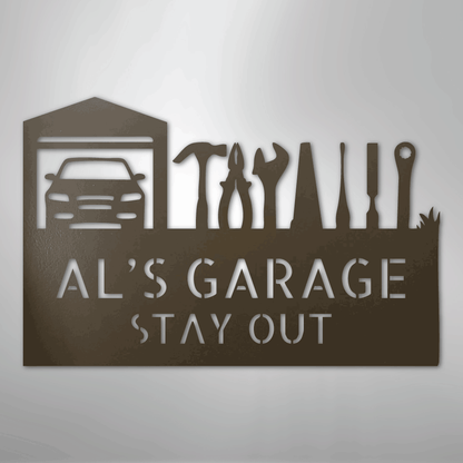 My Easy Monogram Steel Sign Stone / 24" Master Of The Garage Monogram - Steel Sign