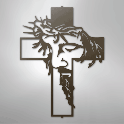 My Easy Monogram Steel Sign Stone / 24" Metal Christ Cross - Steel Sign