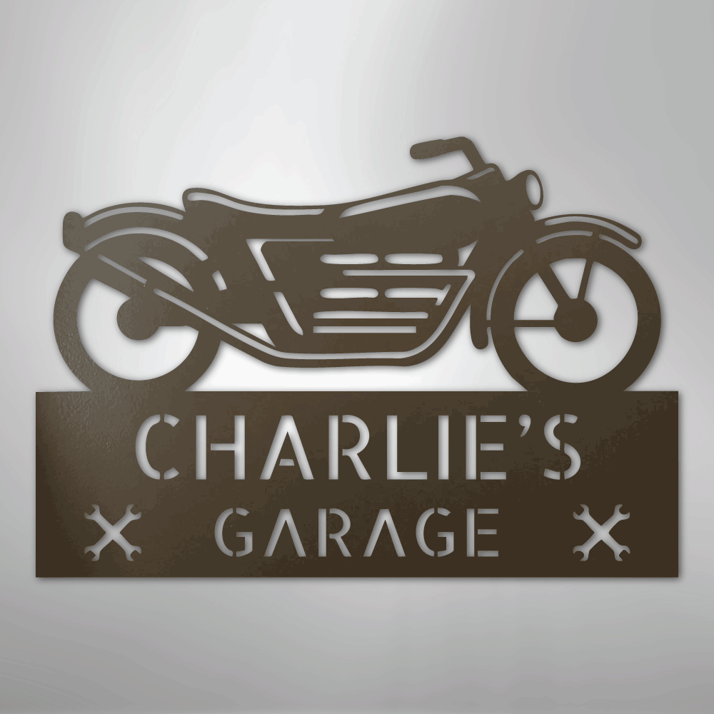 My Easy Monogram Steel Sign Stone / 24" Motorcycle Adventure Monogram - Steel Sign
