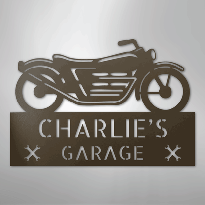 My Easy Monogram Steel Sign Stone / 24" Motorcycle Adventure Monogram - Steel Sign