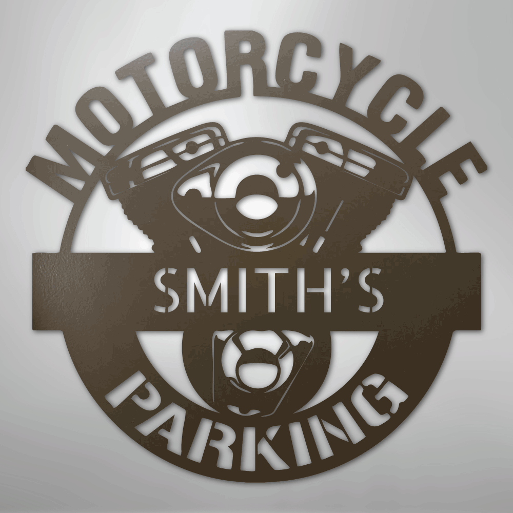 My Easy Monogram Steel Sign Stone / 24" Motorcycle Parking Monogram - Steel Sign