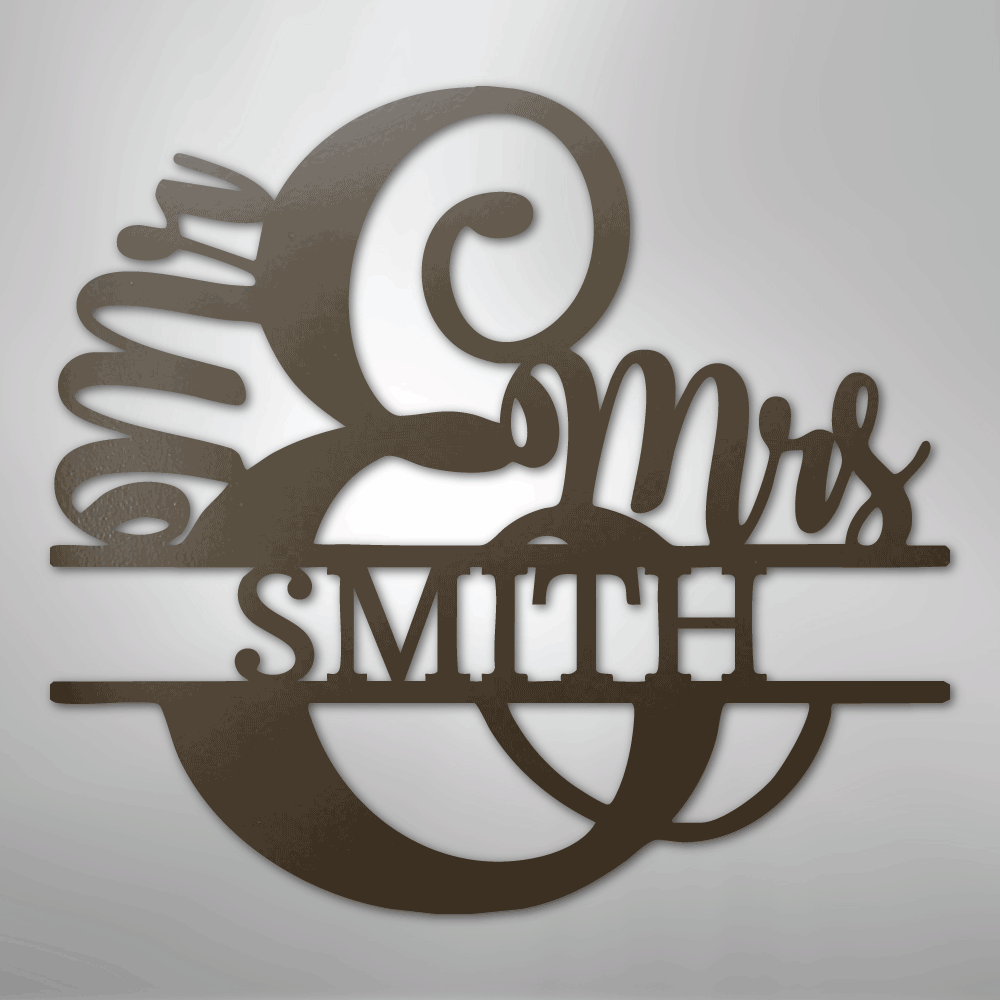 My Easy Monogram Steel Sign Stone / 24" New Couples Monogram - Steel Sign