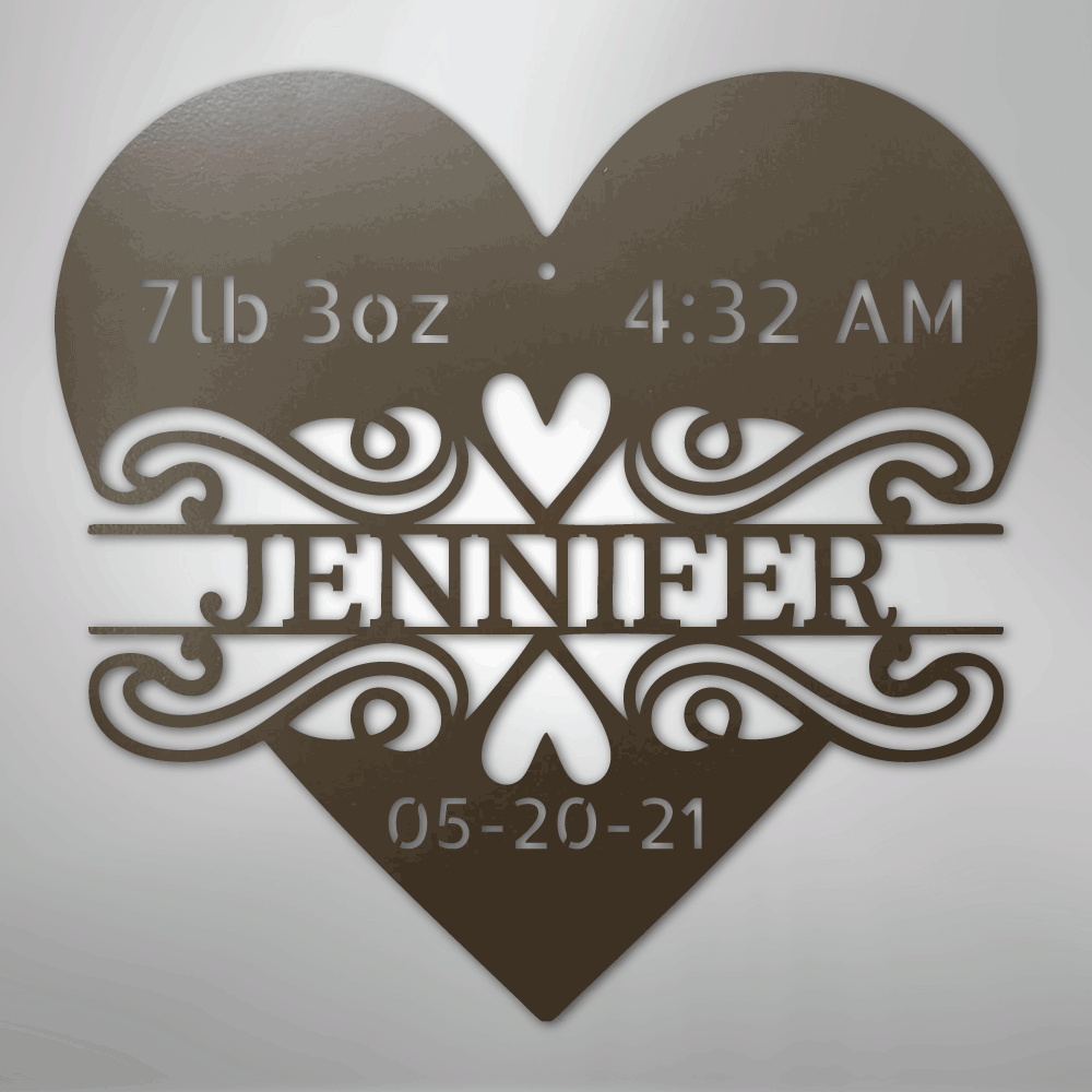 My Easy Monogram Steel Sign Stone / 24" Newborn Love Monogram - Steel Sign
