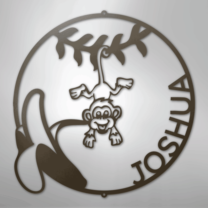 My Easy Monogram Steel Sign Stone / 24" Our Little Monkey Monogram - Steel Sign
