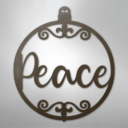 My Easy Monogram Steel Sign Stone / 24" Peace Ornament - Steel Sign