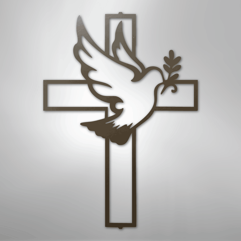 My Easy Monogram Steel Sign Stone / 24" Peaceful Dove - Steel Sign