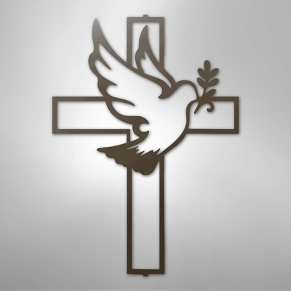 My Easy Monogram Steel Sign Stone / 24" Peaceful Dove - Steel Sign