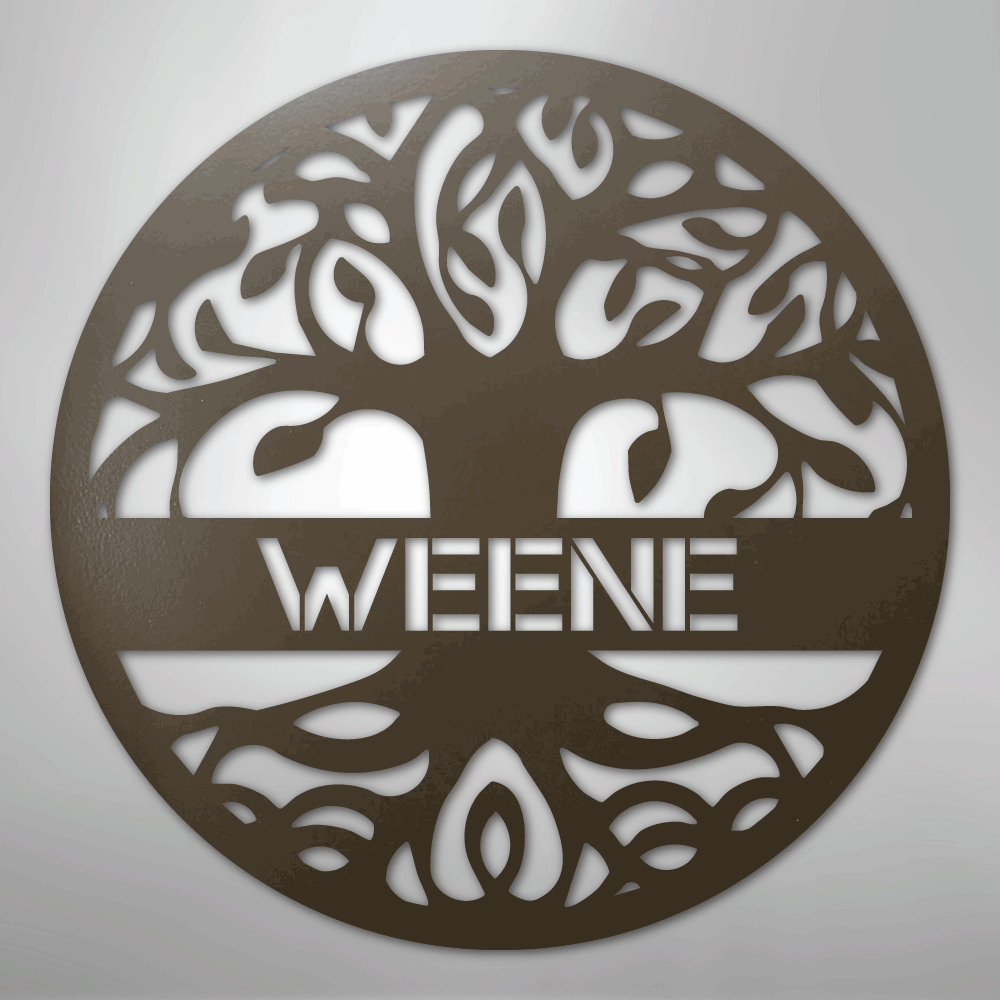 My Easy Monogram Steel Sign Stone / 24" Personalized Tree of Life - Steel Sign