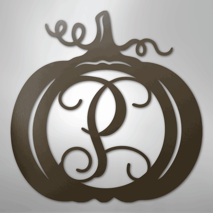 My Easy Monogram Steel Sign Stone / 24" Pumpkin Initial Monogram - Steel Sign