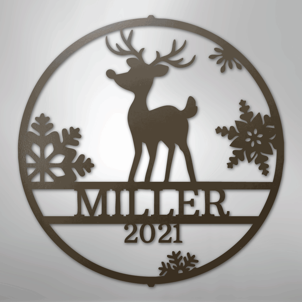 My Easy Monogram Steel Sign Stone / 24" Rudolph's Monogram - Steel Sign