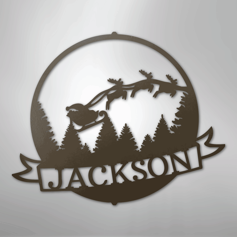 My Easy Monogram Steel Sign Stone / 24" Santa's Journey Monogram - Steel Sign