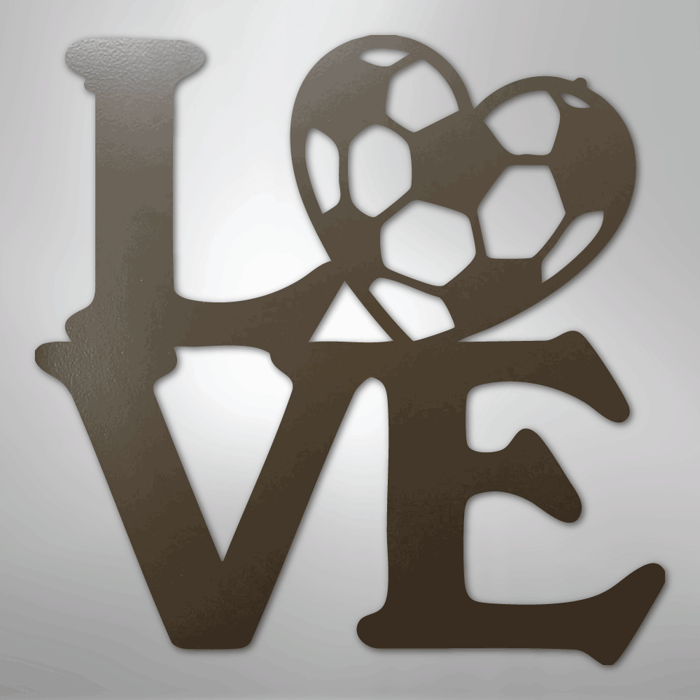 My Easy Monogram Steel Sign Stone / 24" Soccer Love - Steel Sign