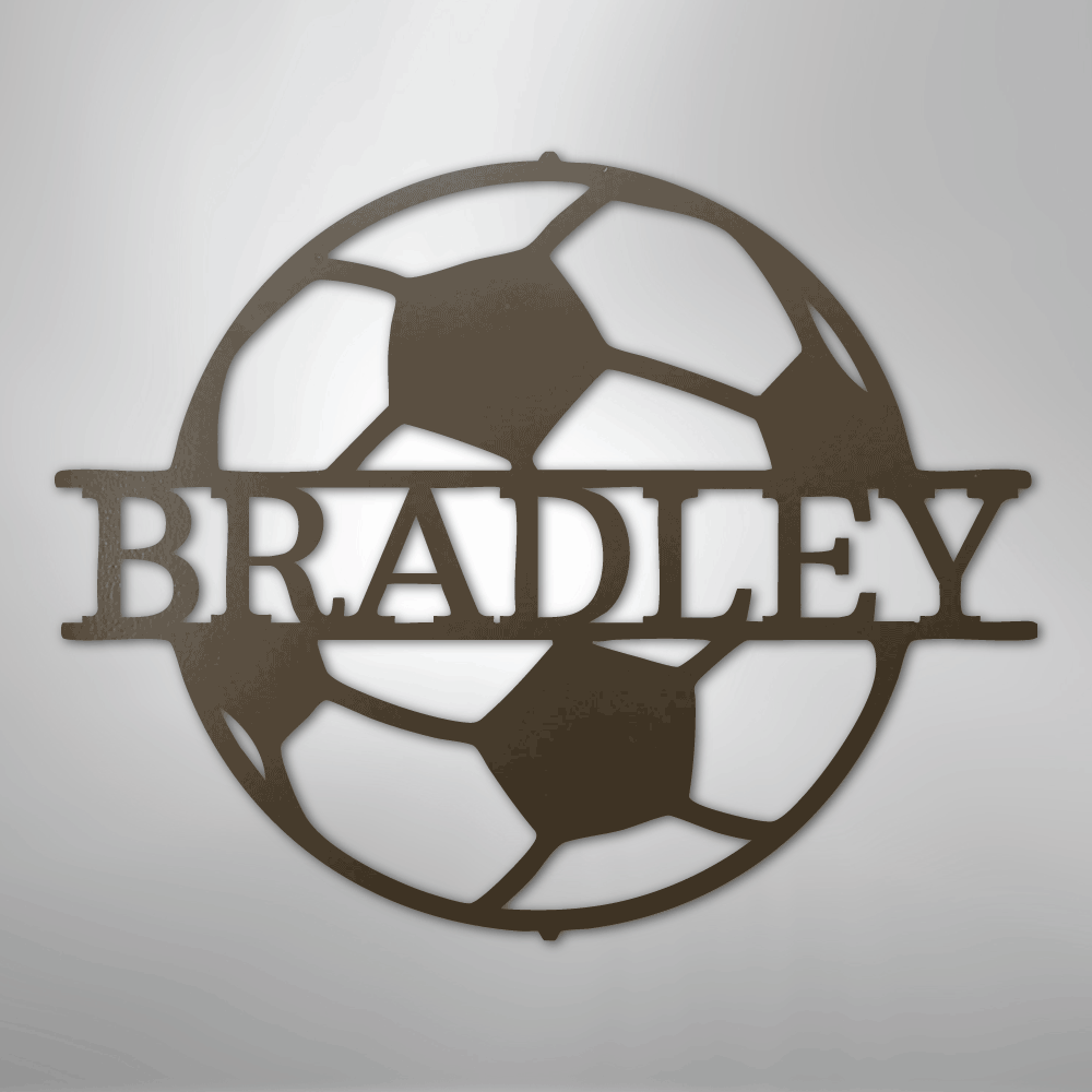 My Easy Monogram Steel Sign Stone / 24" Soccer Monogram - Steel Sign