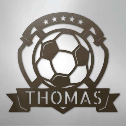 My Easy Monogram Steel Sign Stone / 24" Soccer Plaque Monogram - Steel Sign