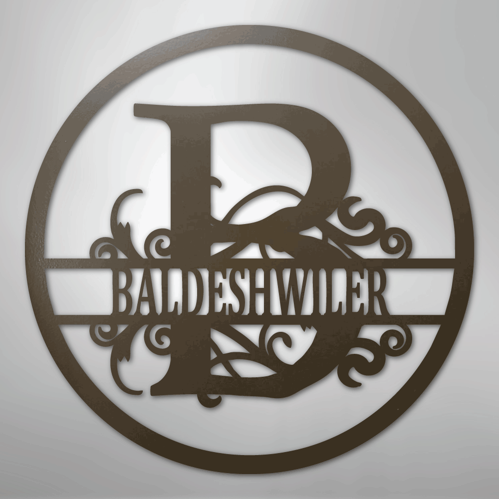 My Easy Monogram Steel Sign Stone / 24" Split Circle Monogram - Steel Sign