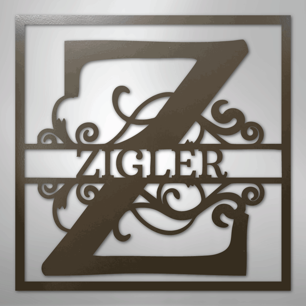 My Easy Monogram Steel Sign Stone / 24" Split Square Monogram - Steel Sign
