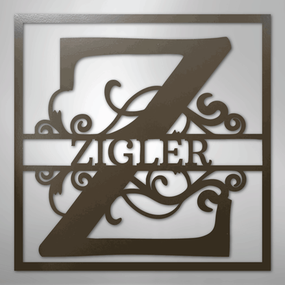My Easy Monogram Steel Sign Stone / 24" Split Square Monogram - Steel Sign